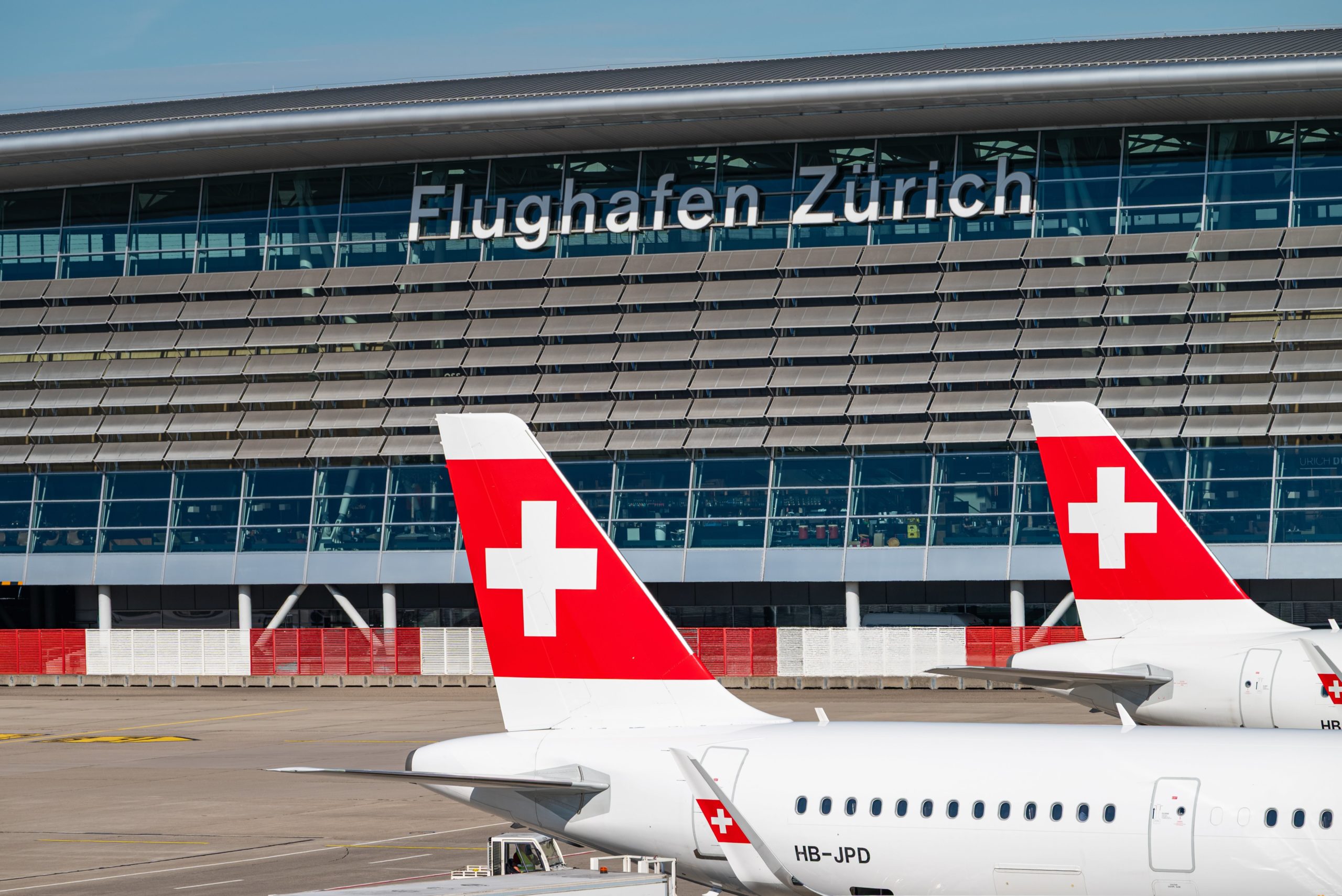 zurich switzerland - august 7 2025 swiss air airplanes at zurich airport